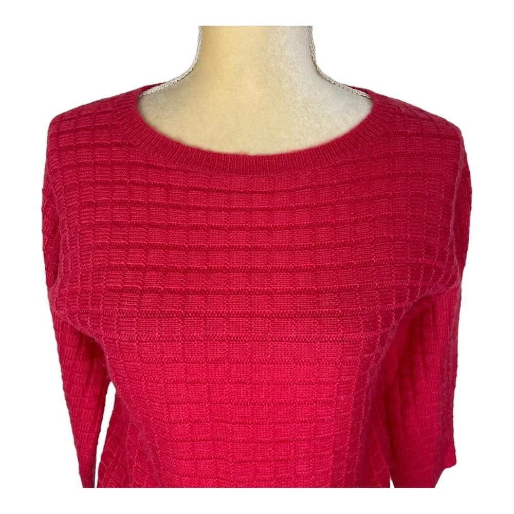 Ann Taylor Hot Pink Chunky‎ Knit Sweater Size Small Petite